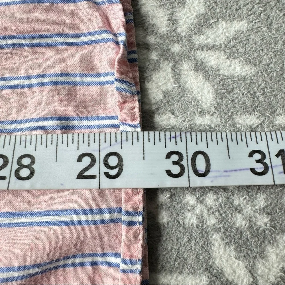 J. Crew Classic 100% Cotton Pink Striped Long Sleeve Button Down‎ Shirt Size L